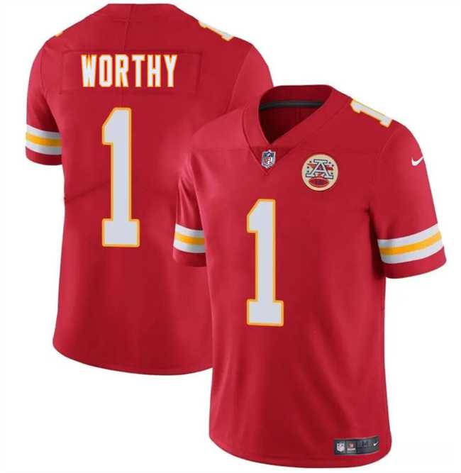 Youth Kansas City Chiefs #1 Xavier Worthy Red 2024 Draft Vapor Untouchable Limited Stitched Jersey Dzhi